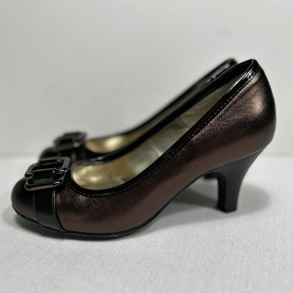 Eurosoft by Sofft Copper Leather Pumps Heels Shoes Womens 6.5M - Picture 5 of 9